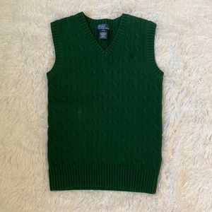 Polo by Ralph Lauren Boys Green Sweater Vest Size Small (8)